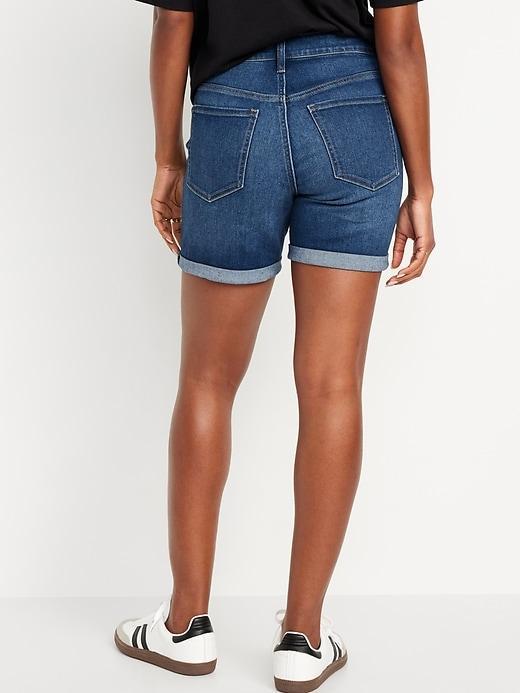 High-Waisted Wow Jean Shorts -- 5-inch inseam Product Image