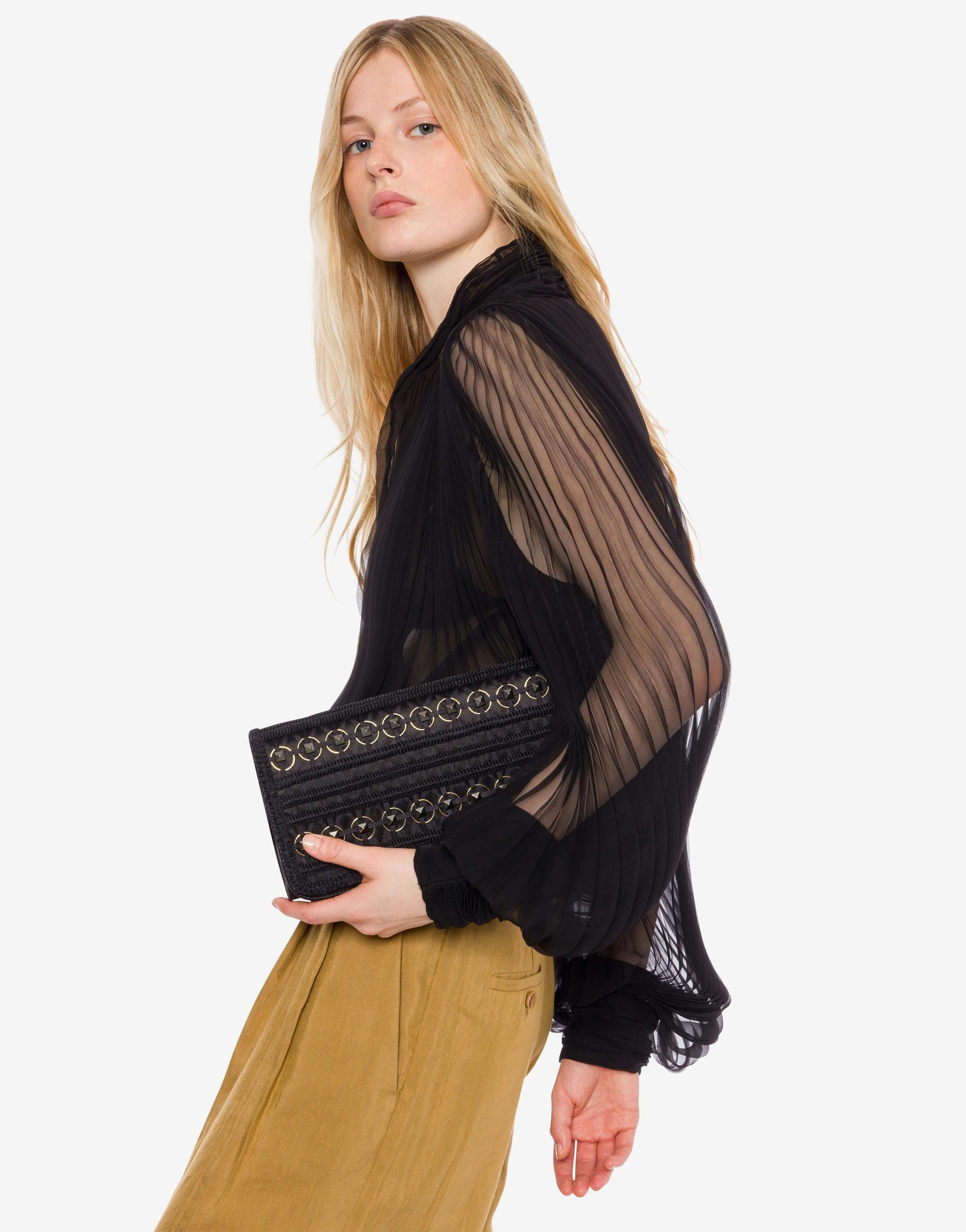 Satin clutch with embroidery Product Image