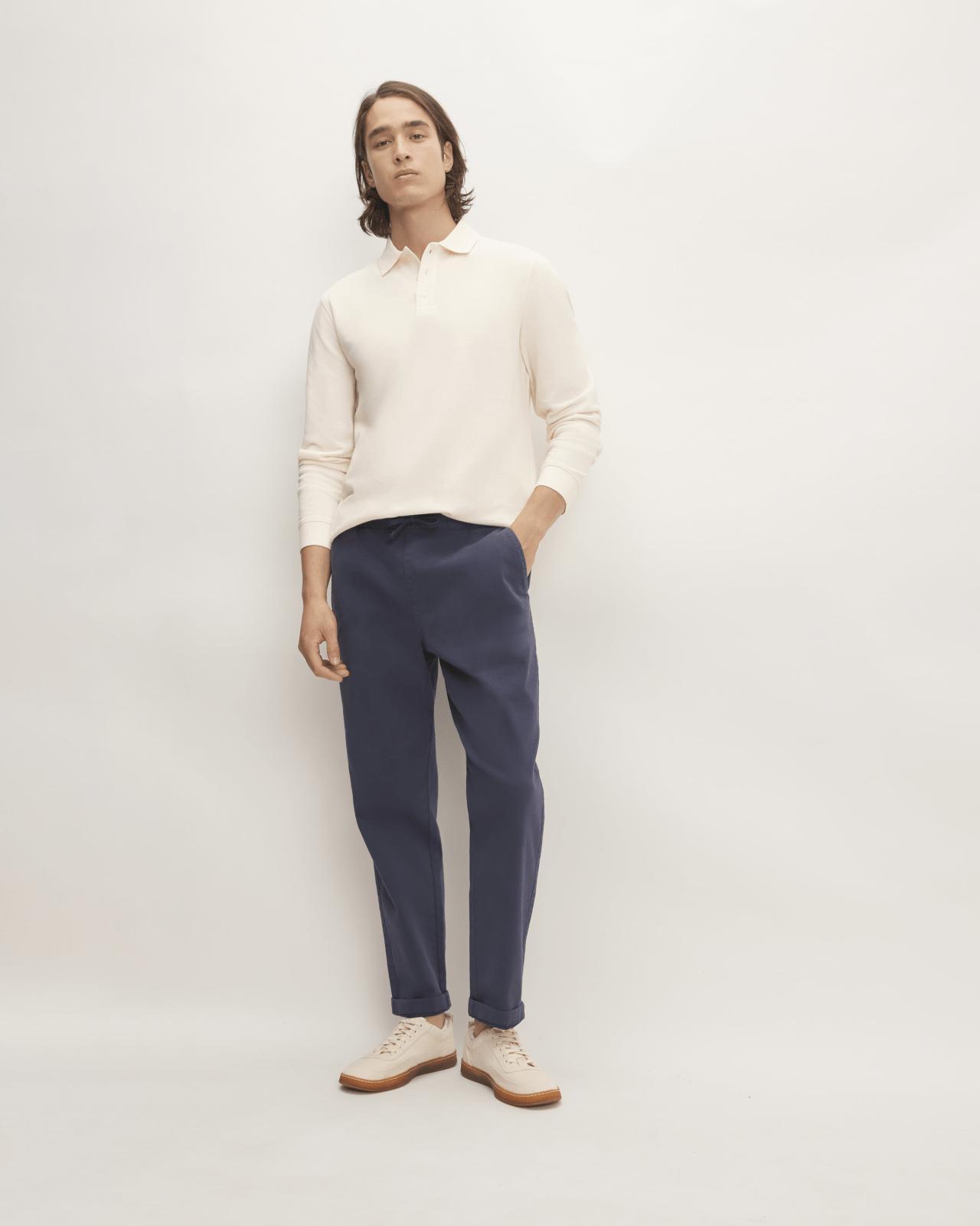 The Long-Sleeve Pique Polo Product Image