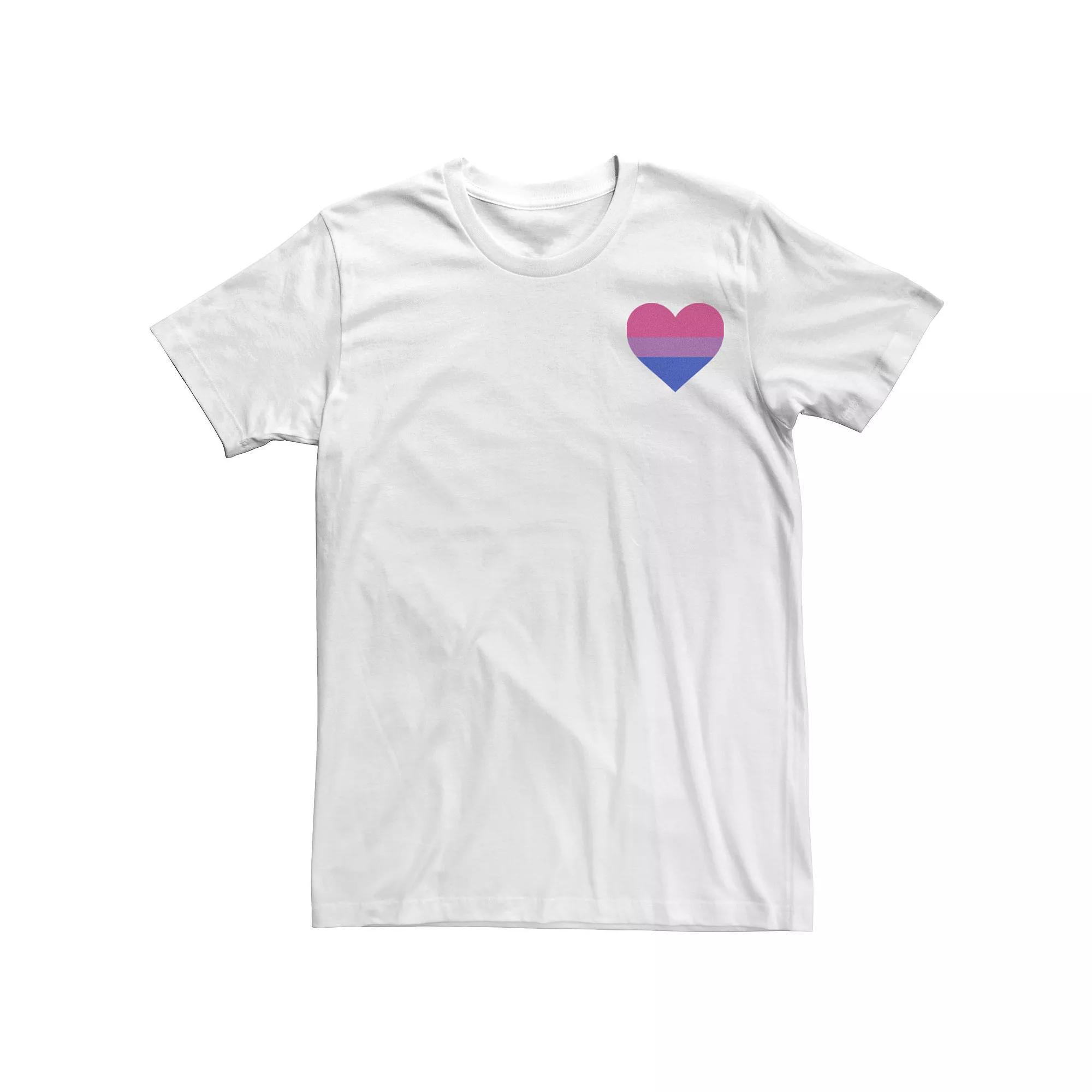 Men's Pride Bisexual Pride Heart Tee, Size: Small, White Product Image