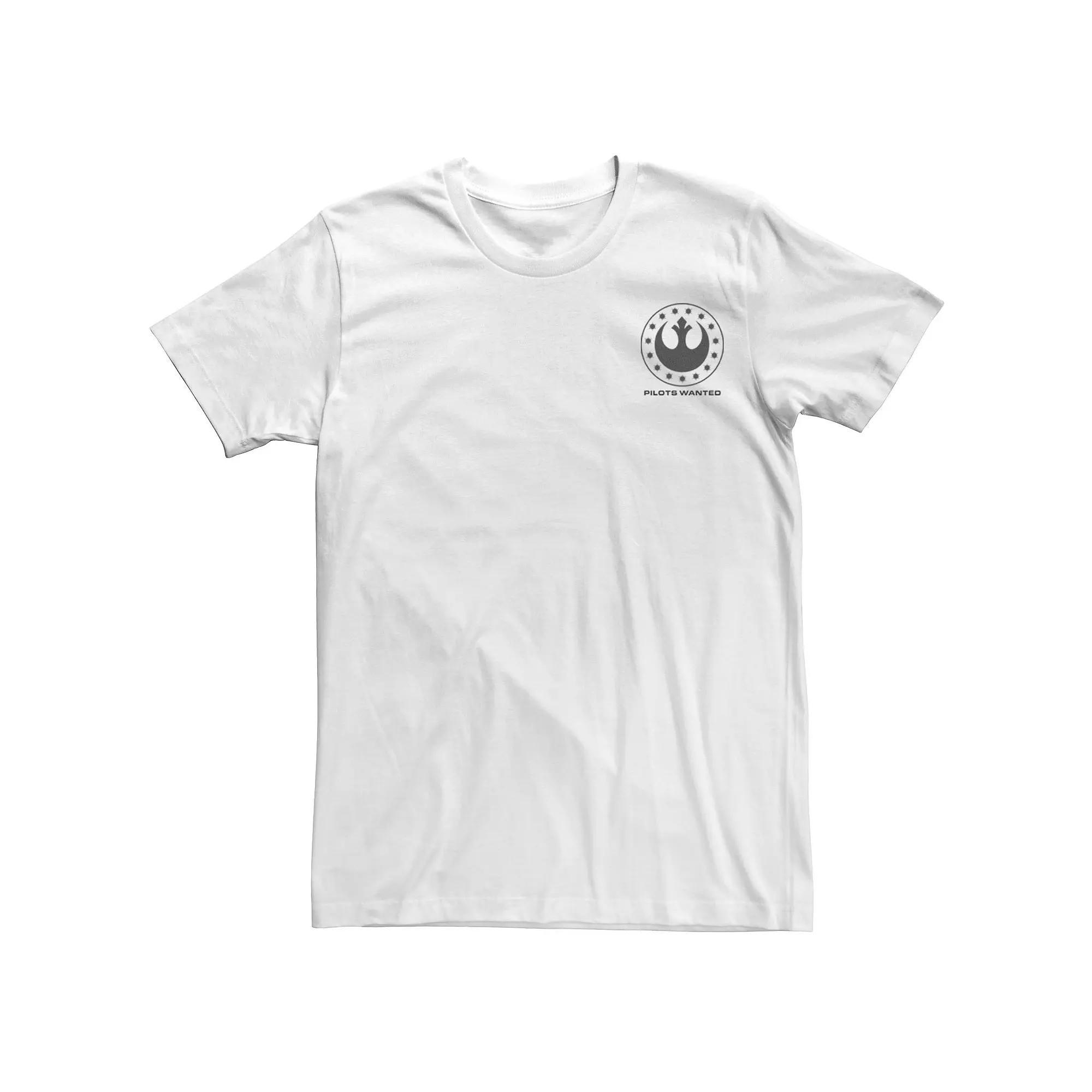 Men's Star Wars: Squadrons Rebel Pilots Wanted Left Chest Tee, Size: Large, White Product Image