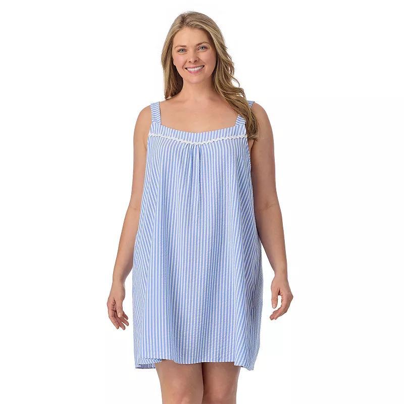 Plus Size Draper James Seersucker Chemise, Women's, Size: 2XL, Blue Stripe Product Image