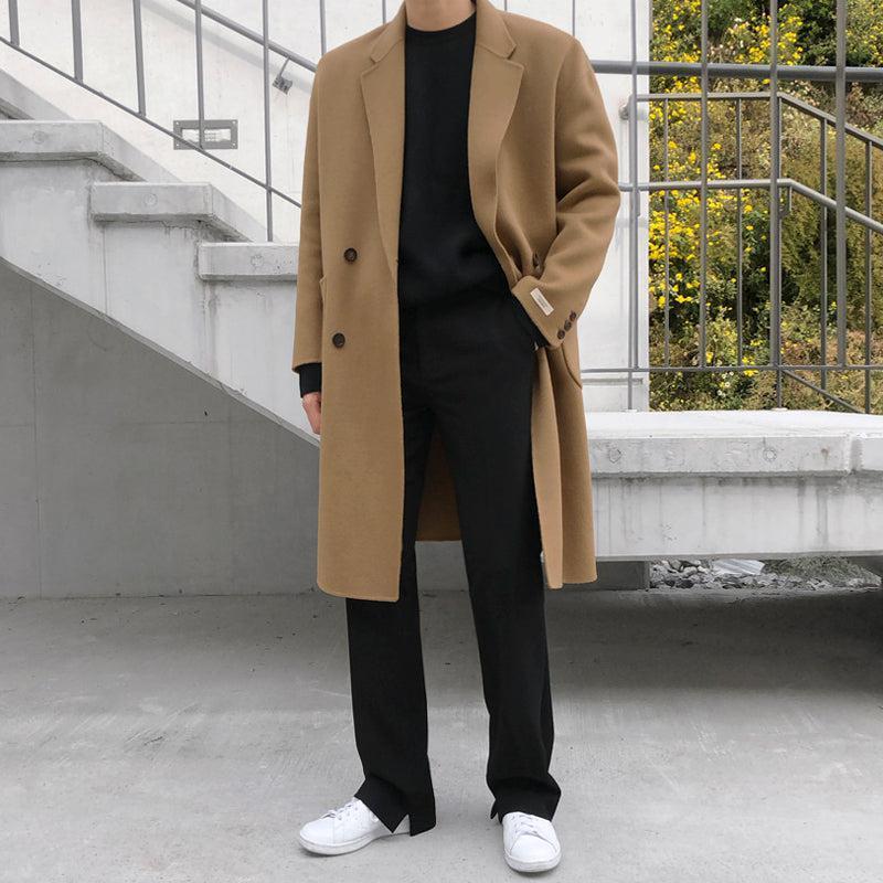 RT No. 3506 BLACK SPLIT WIDE STRAIGHT PANTS Product Image