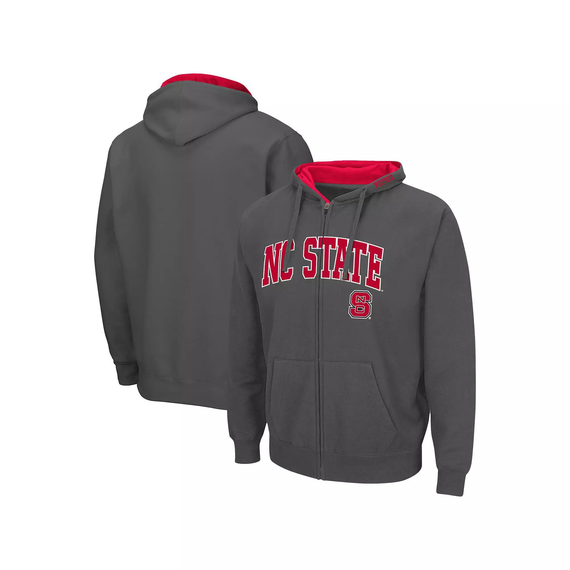 Men's Colosseum Charcoal Clemson Tigers Arch & Logo 3.0 Full-Zip Hoodie, Size: Small Product Image