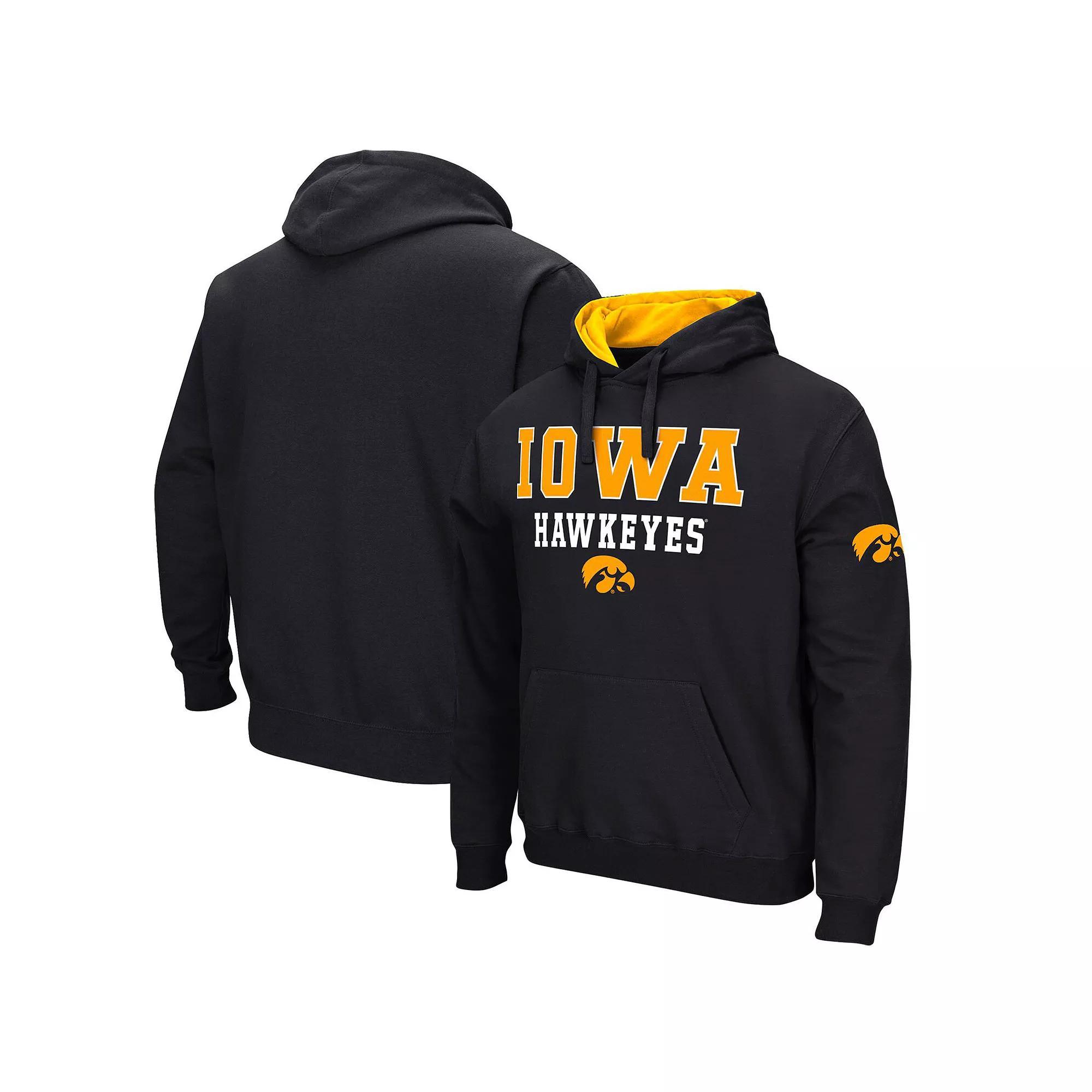 Men's Colosseum Black Iowa Hawkeyes Sunrise Pullover Hoodie, Size: Large Product Image
