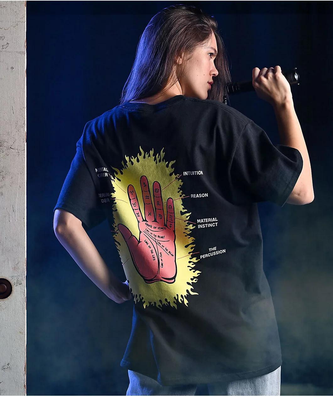 XPLR Palmistry Black T-Shirt Product Image