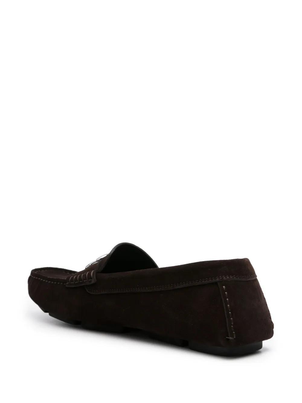 logo-plaque suede loafers Product Image