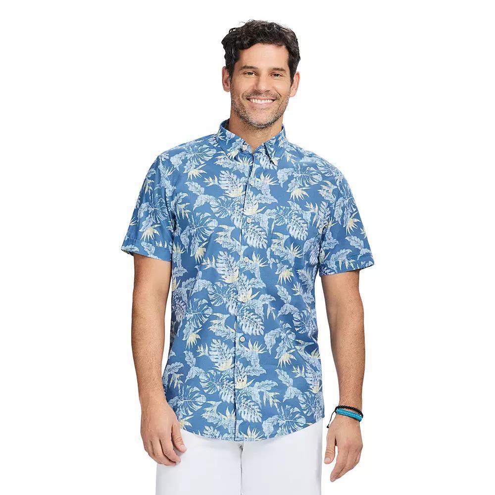 Men's IZOD Dockside Short Sleeve Chambray, Size: Large, Moonlight Product Image