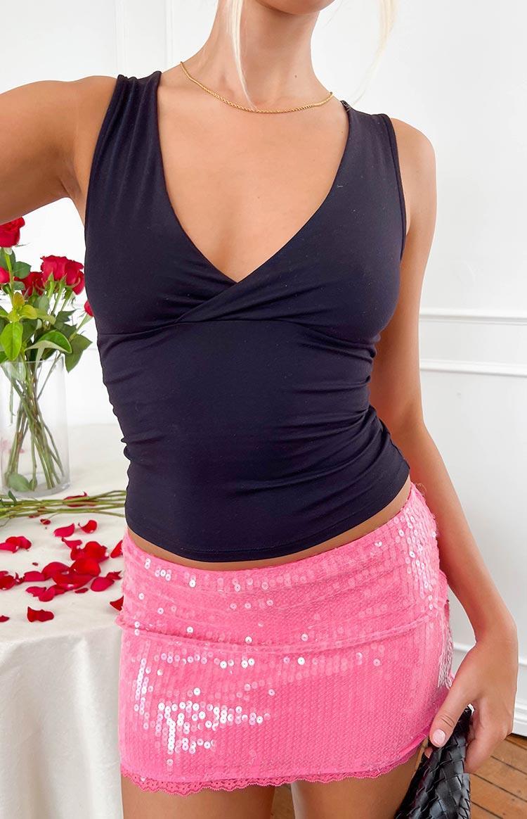 Vivi Pink Sequin Mini Skirt Girls Product Image