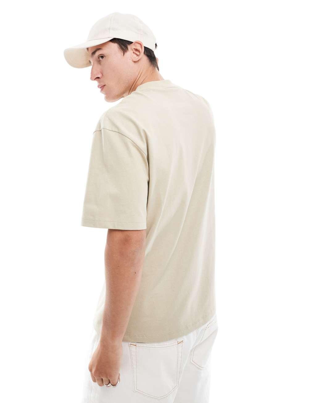 HUGO Red Dapolino relaxed fit T-shirt in beige Product Image