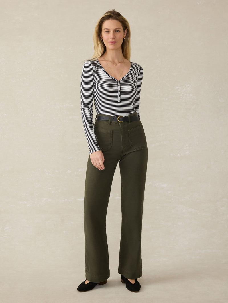 Stretch Terry Patch Pocket Pant - Forest Olive Product Image