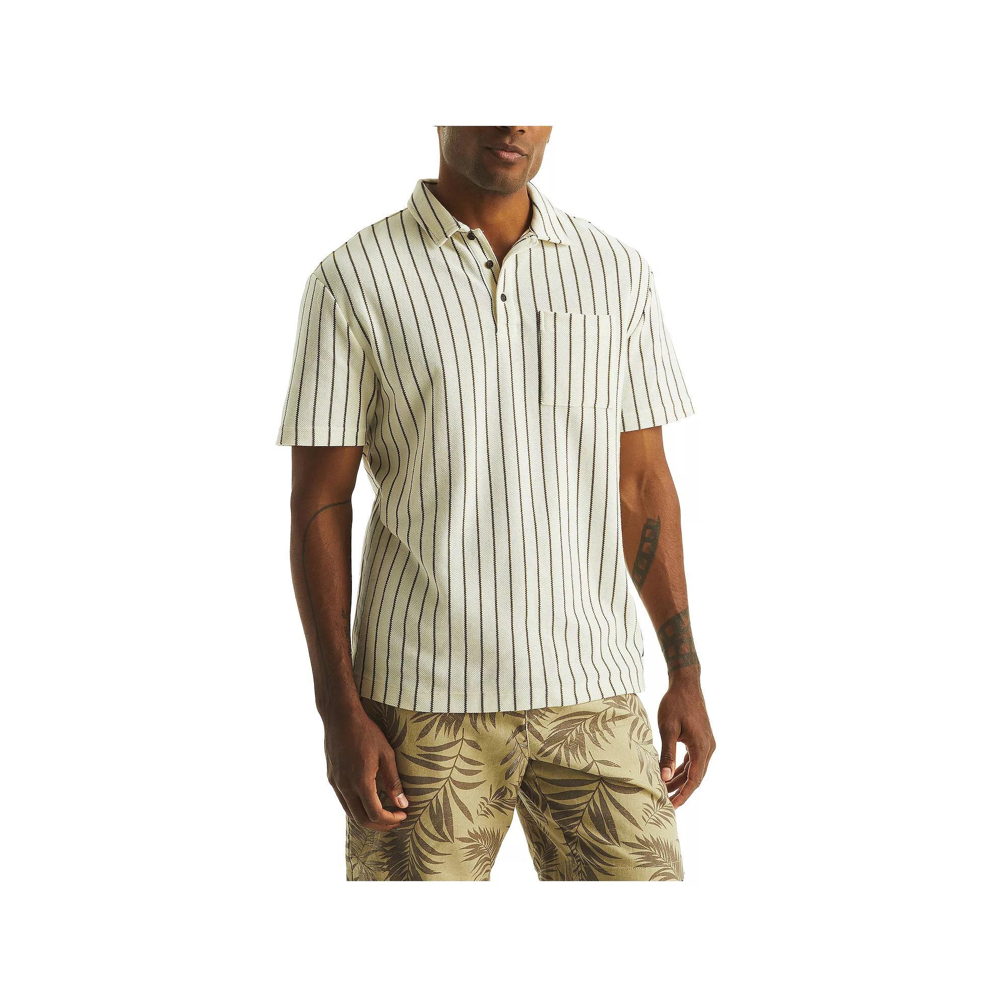 Men's Nautica Striped Polo, Size: Small, Sail Ivory Product Image