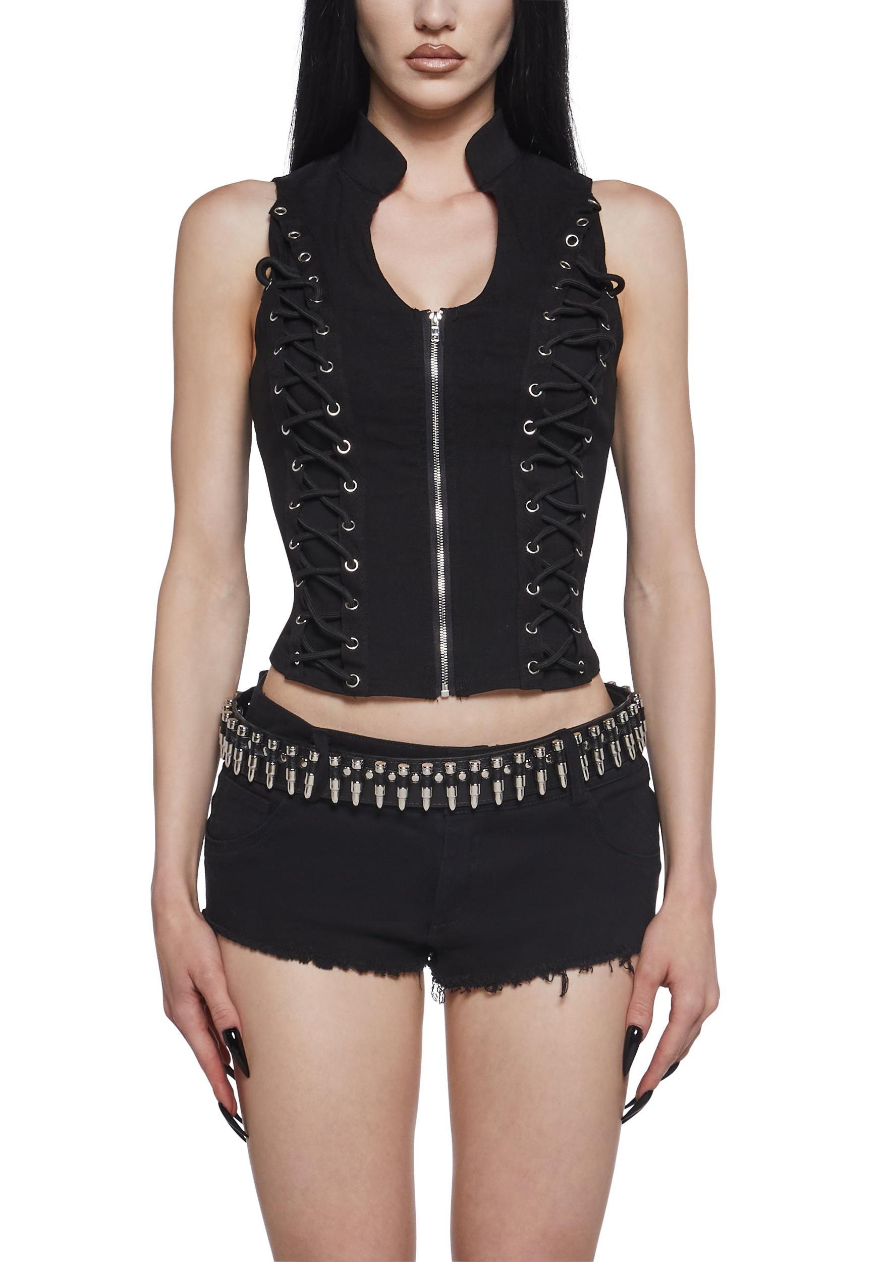 SLEEVELESS LACE UP TOP Product Image