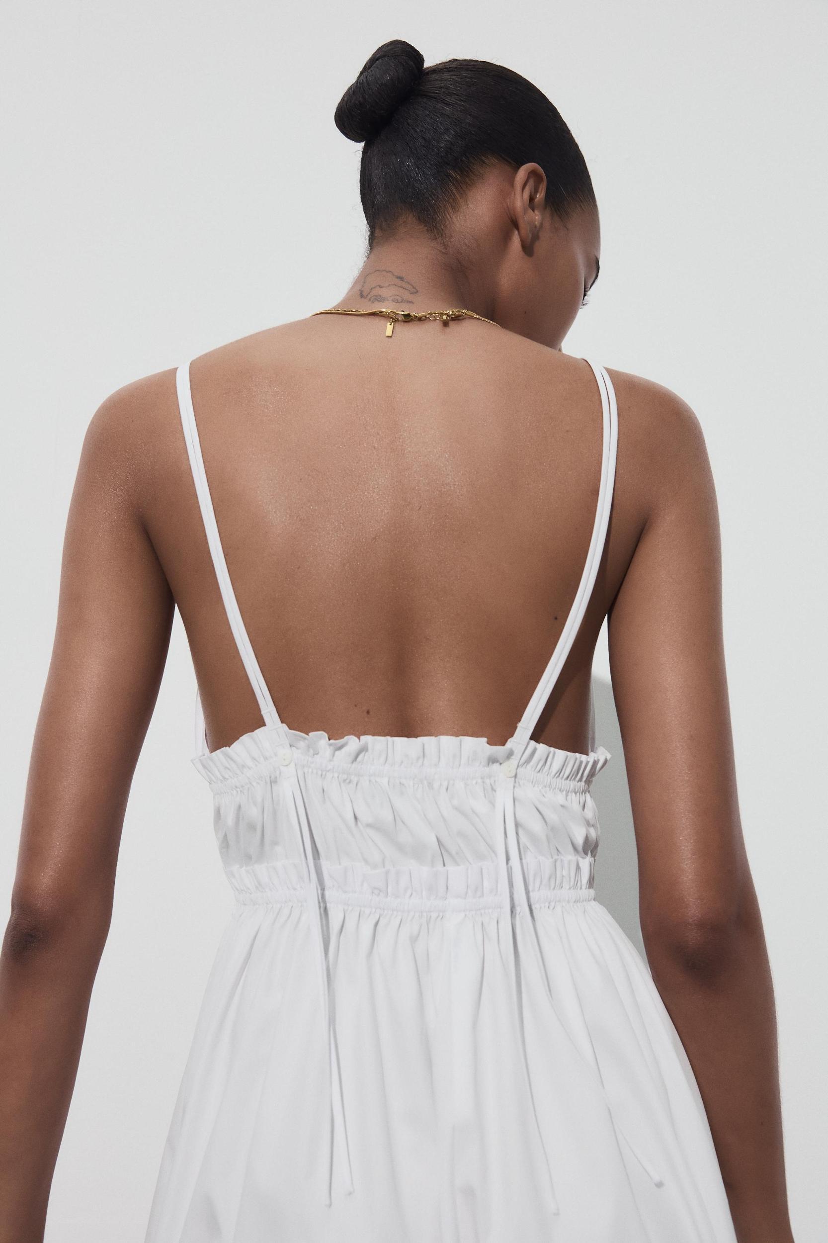 POPLIN MIDI DRESS WITH STRAPS Product Image