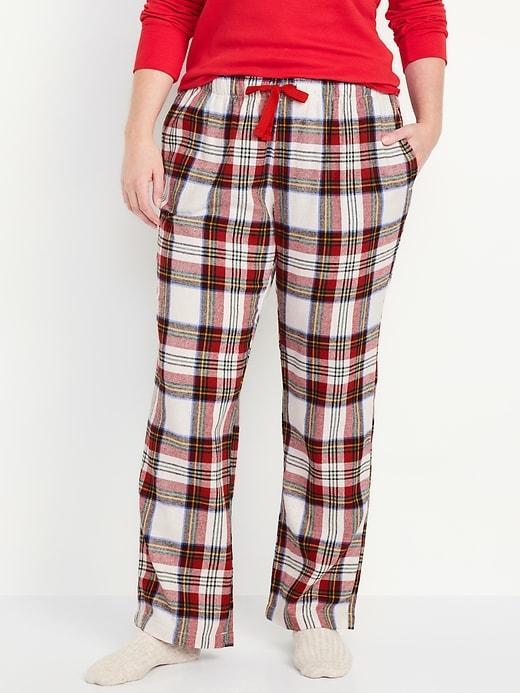 Mid-Rise Flannel Pajama Pants for Women Product Image