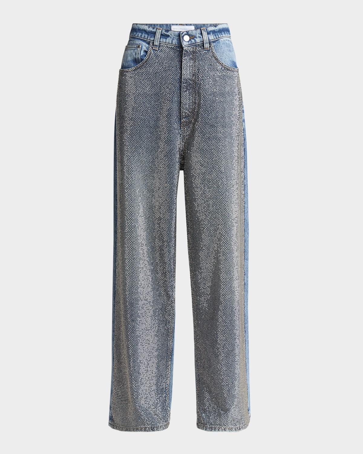 Crystal Hotfix Wide Leg Jeans Product Image