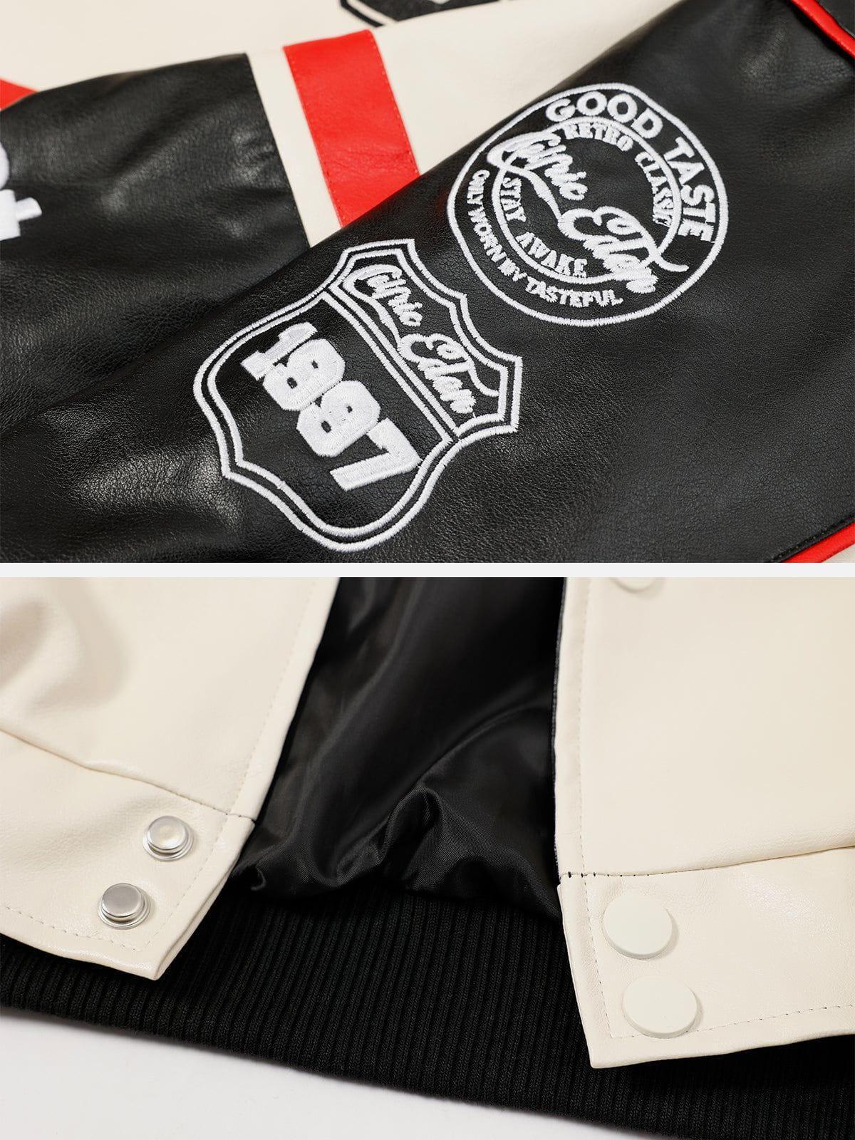 Aelfric Eden Color Block Motorcycle Jacket Product Image