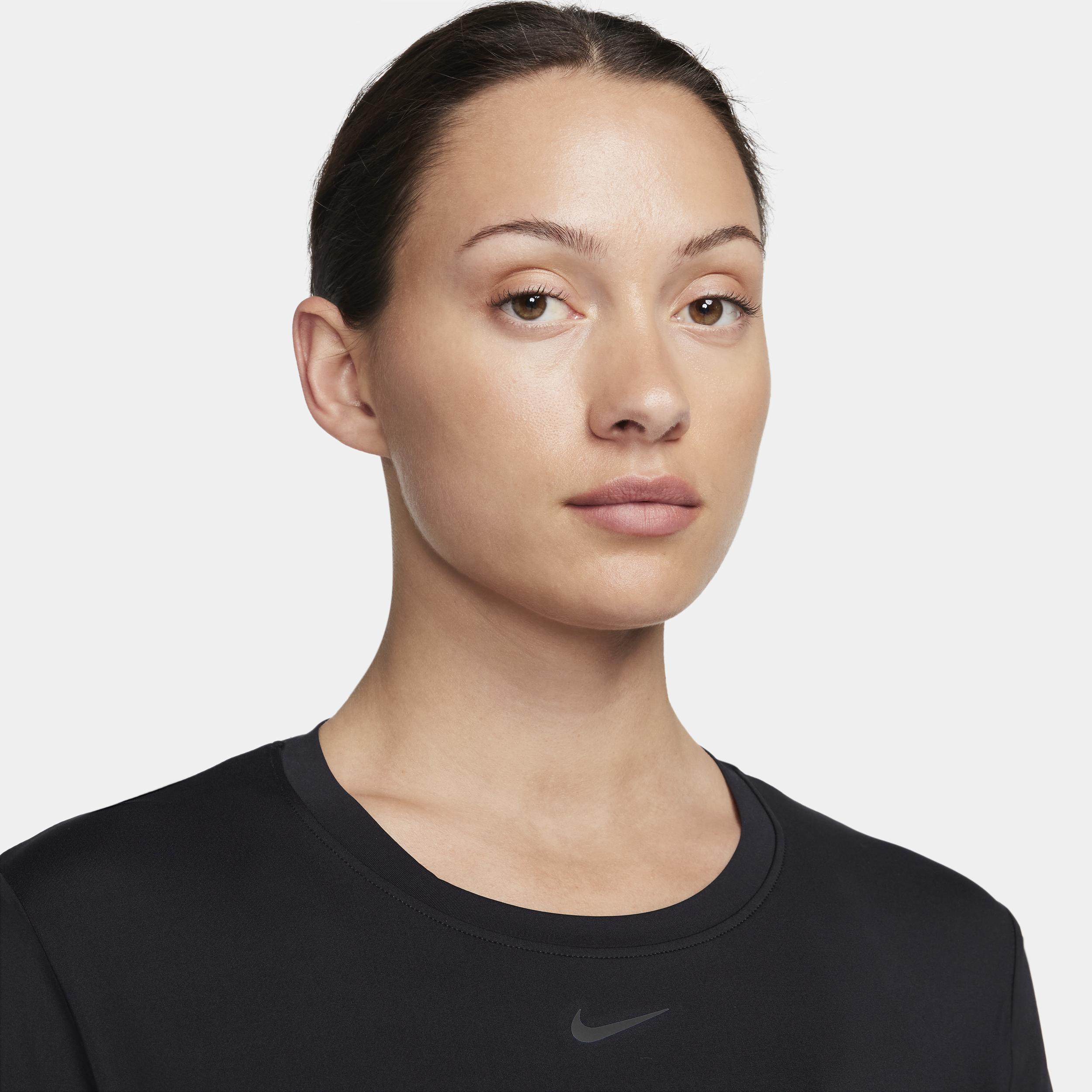 Women's Nike One Dri-FIT Classic Short Sleeve Top, Size: XXL, Black Product Image