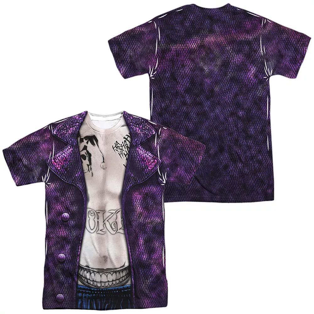 Men's Suicide Squad Joker Costume Sublimated Graphic Tee, Size: Small, Black Product Image