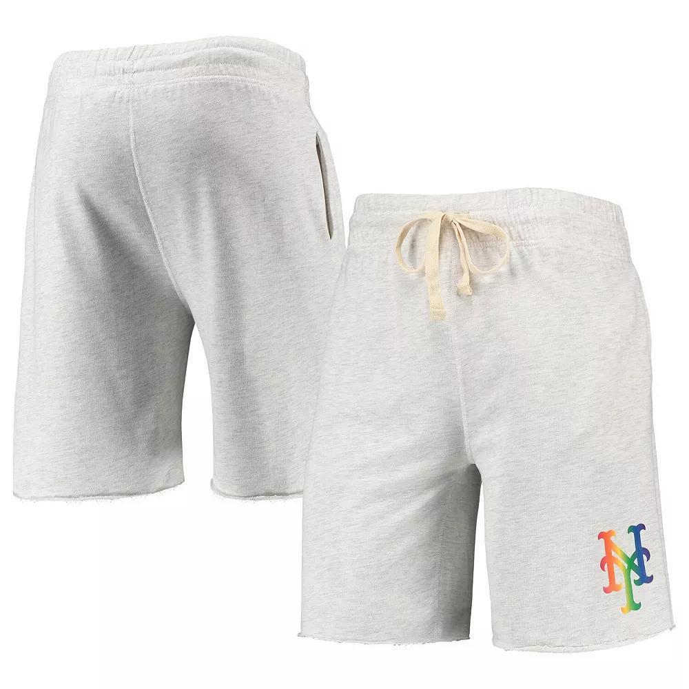 Men's Concepts Sport Oatmeal New York Mets Mainstream Logo Terry Tri-Blend Shorts, Size: Medium, Team Product Image