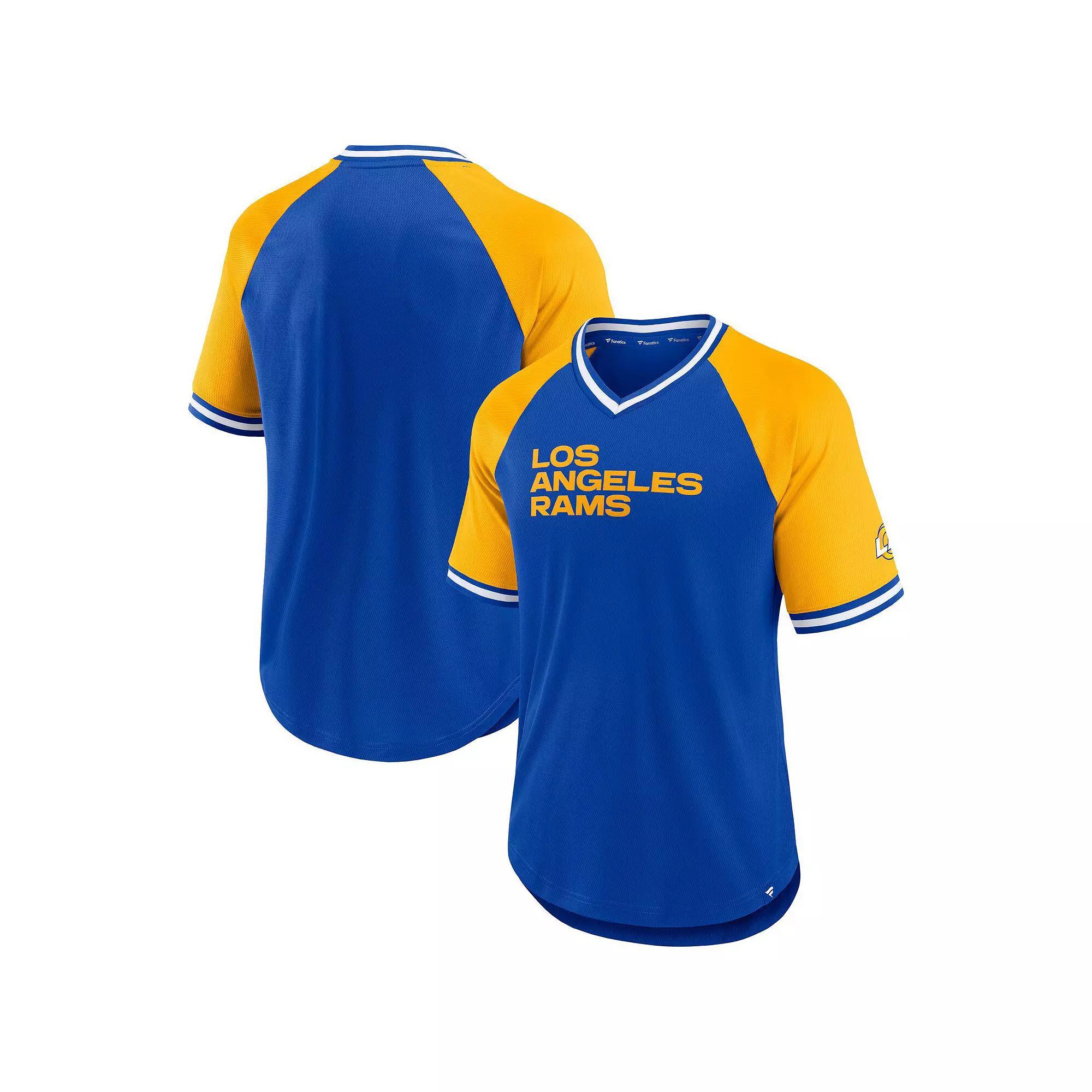 Mens Fanatics Branded Powder Blue Los Angeles Chargers Second Wind Raglan V-Neck T-Shirt Product Image
