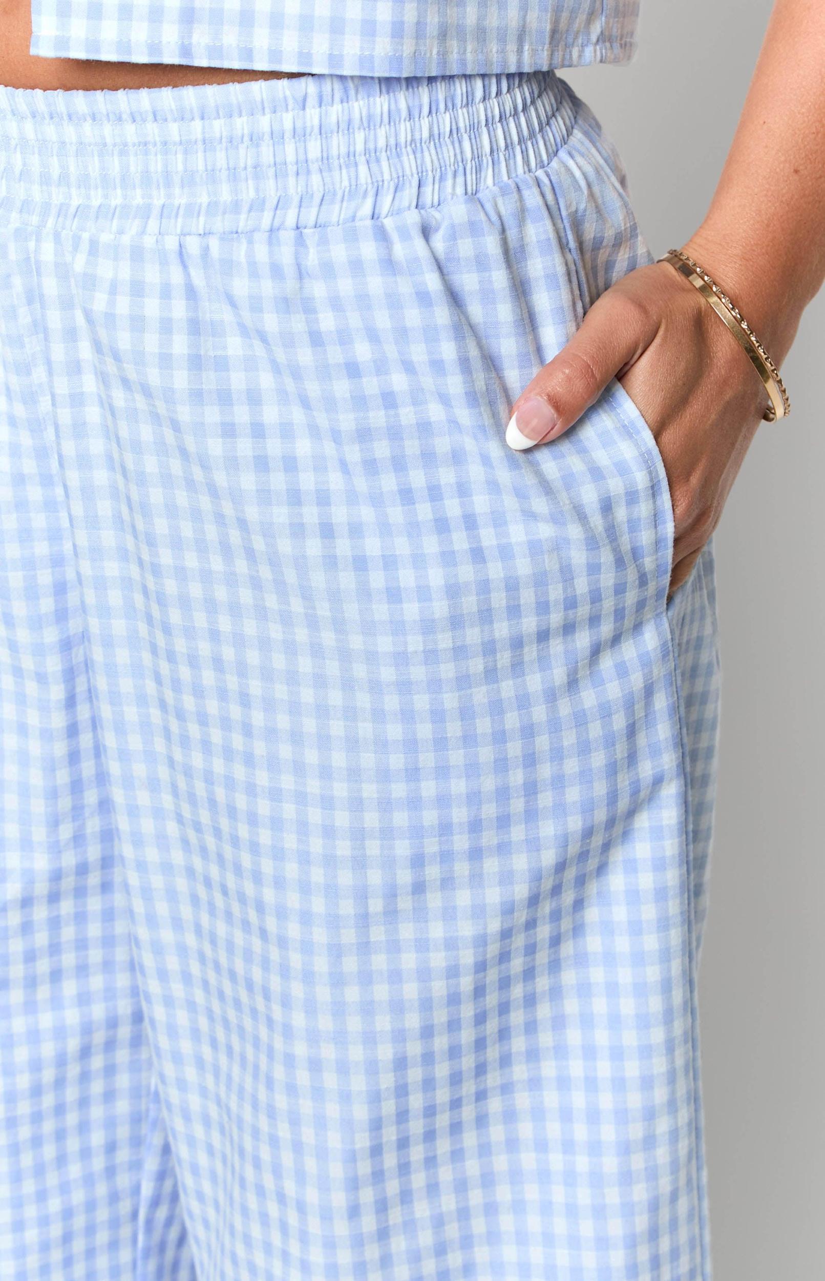 Lunya Blue Gingham Pants Product Image