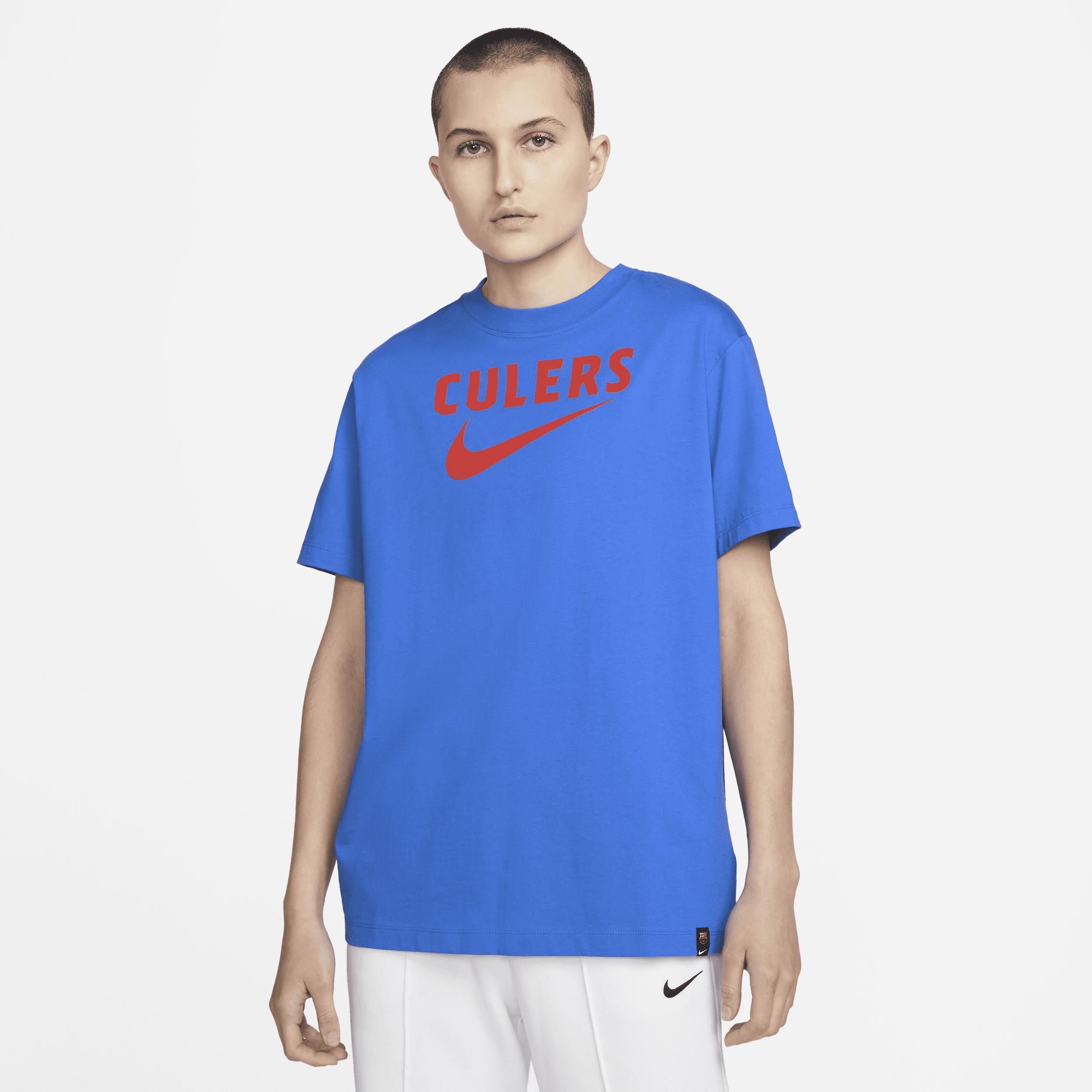 Women's Nike Blue Barcelona Swoosh T-Shirt, Size: XS, Bar Blue Product Image
