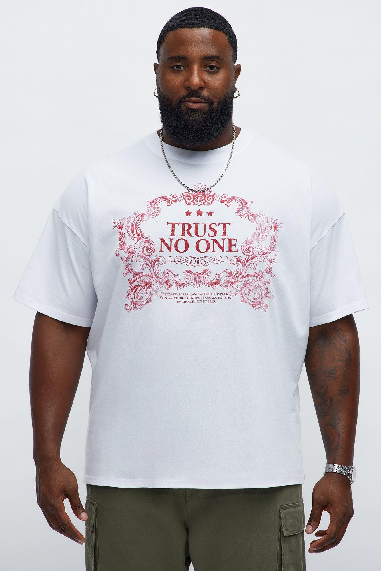 Trust No One Royality Oversized Short Sleeve Tee - White Male Product Image
