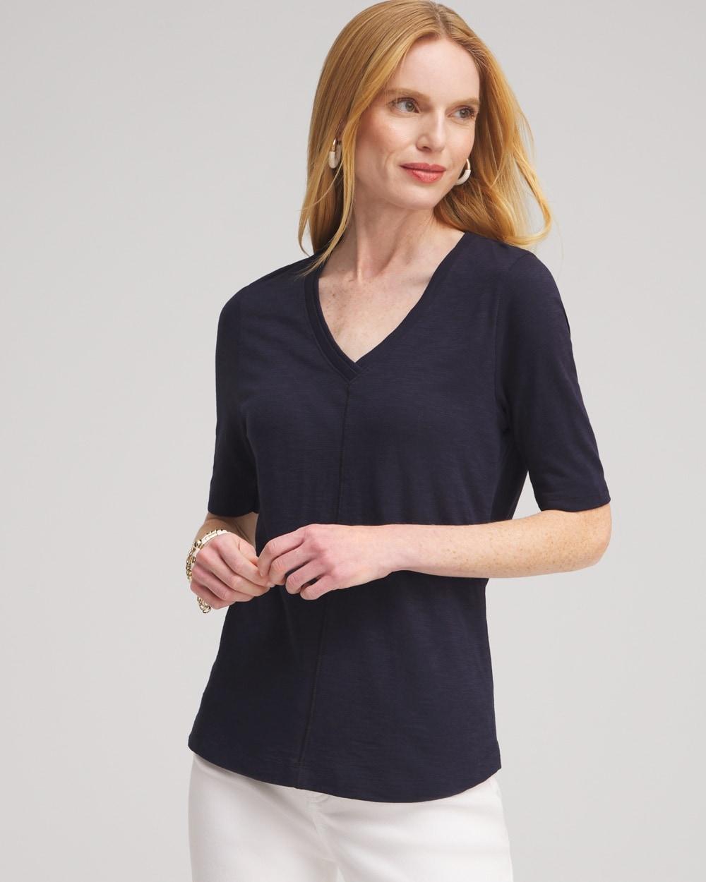 Women's Elbow Sleeve A-line Tee Product Image