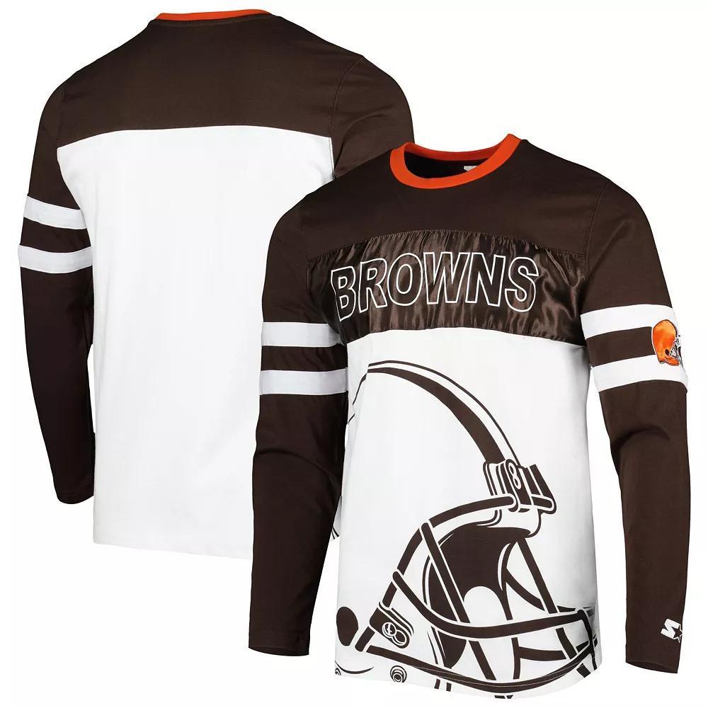 Mens Starter /White Cleveland s Halftime Long Sleeve T-Shirt Product Image