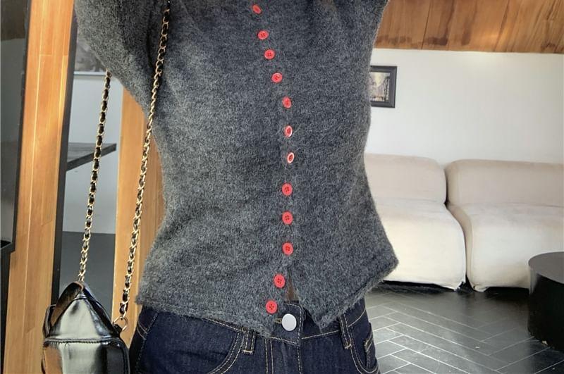 Colorblock Button-Up Knit Top in 5 Colors Product Image