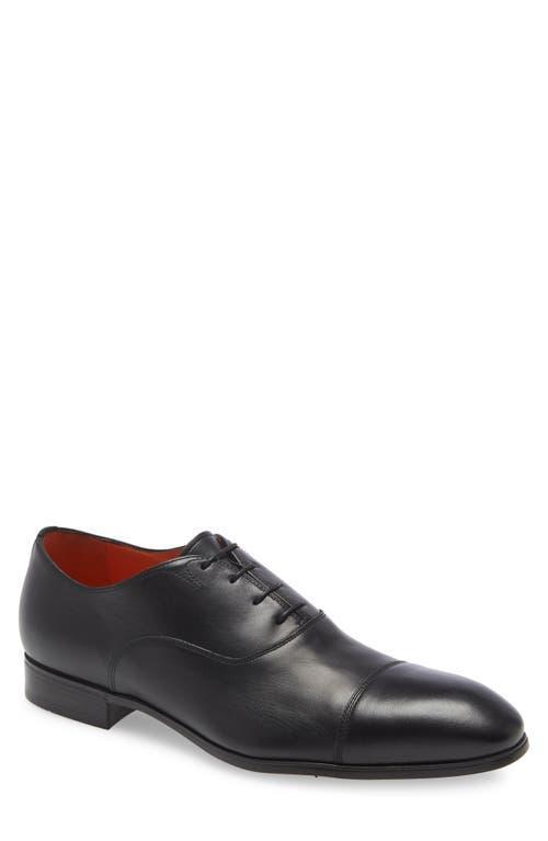 Mens Burnished Leather Cap-Toe Lace-Up Shoes Product Image
