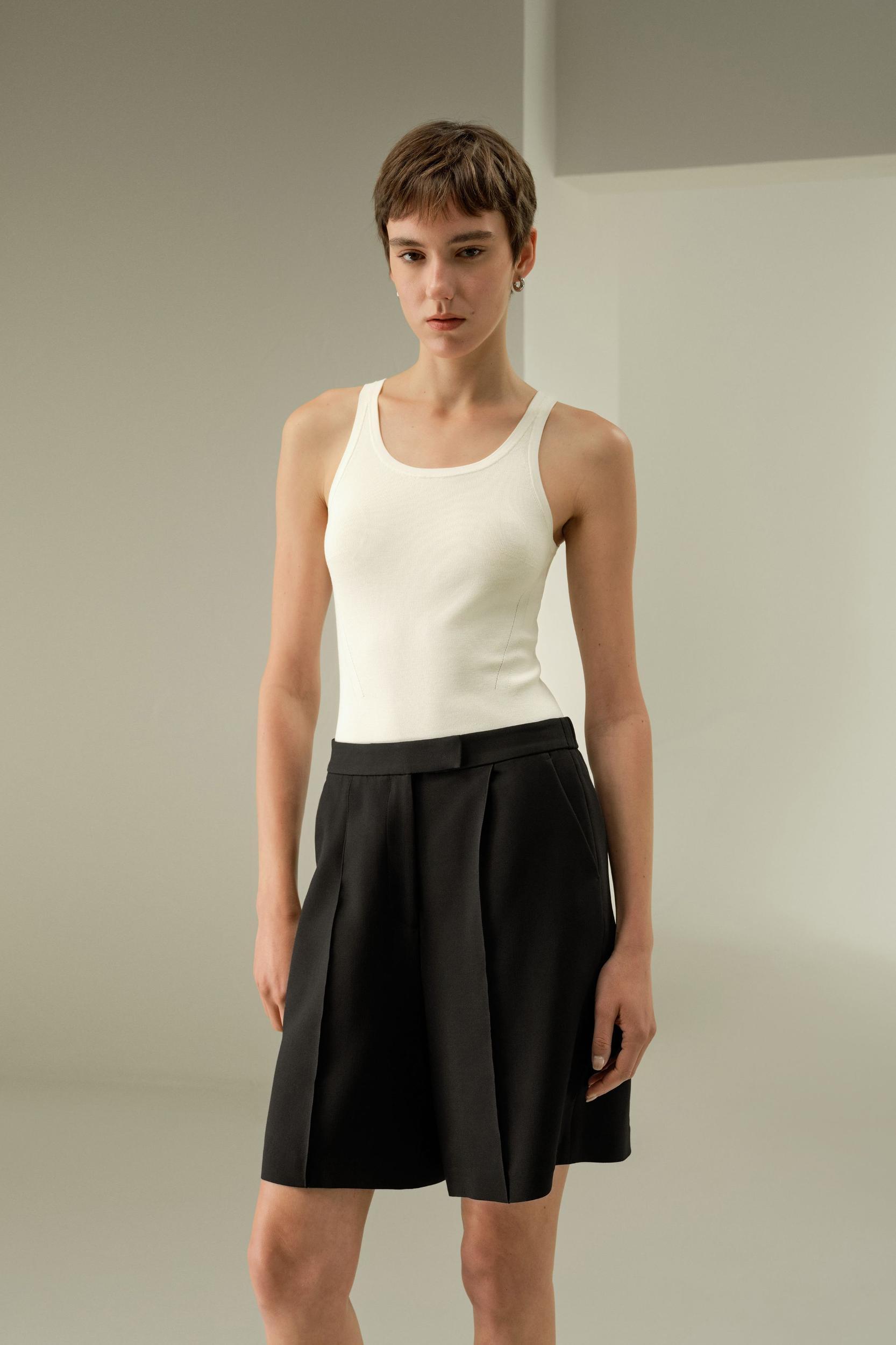 Silk-Wool Blend Polished Shorts Product Image