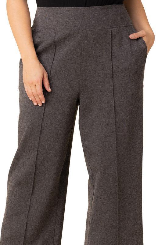 Polished Ponte Wide Leg Pants - Plus Product Image