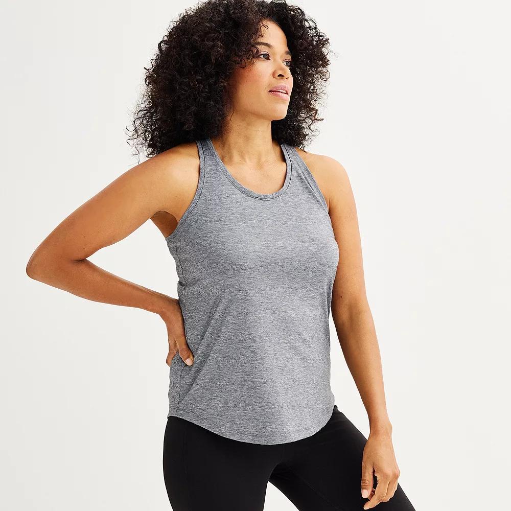Women's Tek Gear® Racerback Tank Top, Size: XXL, Smokey Grey Product Image
