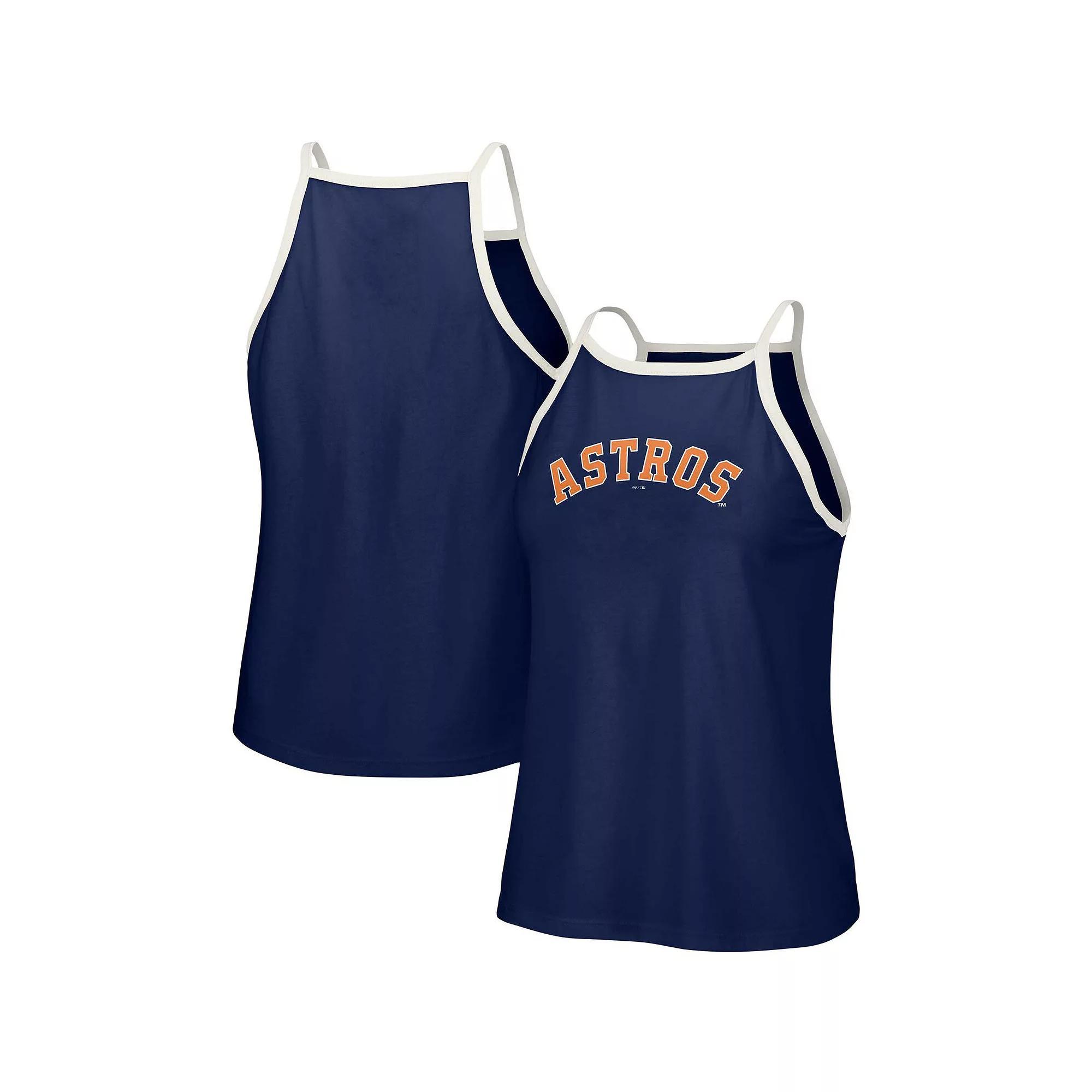 Women's Lusso Style  Navy Houston Astros Nadine Halter Tank Top, Size: XL, Blue Product Image