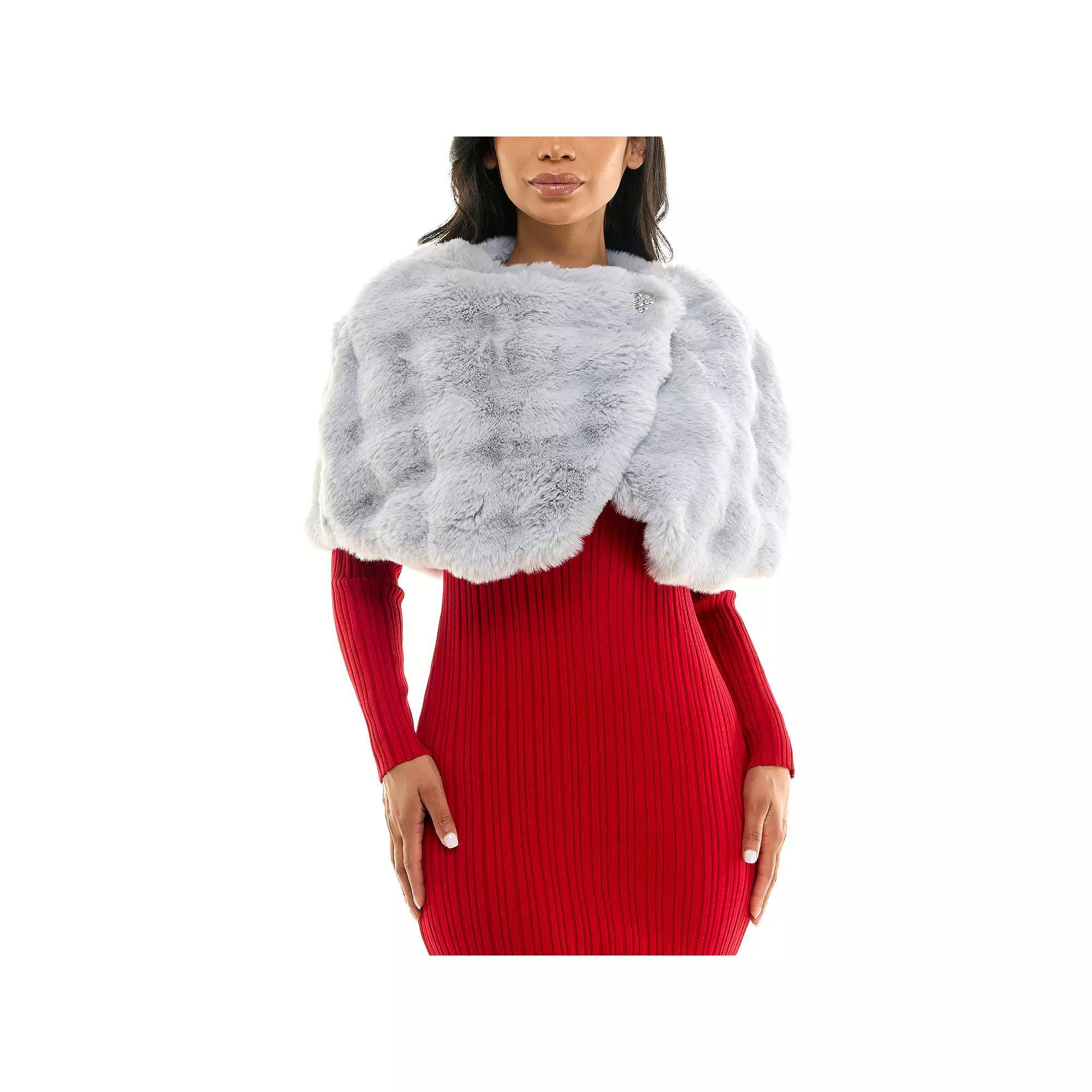 Women's Nina Leonard Faux Fur Caplet, Size: XL, Ivory Product Image