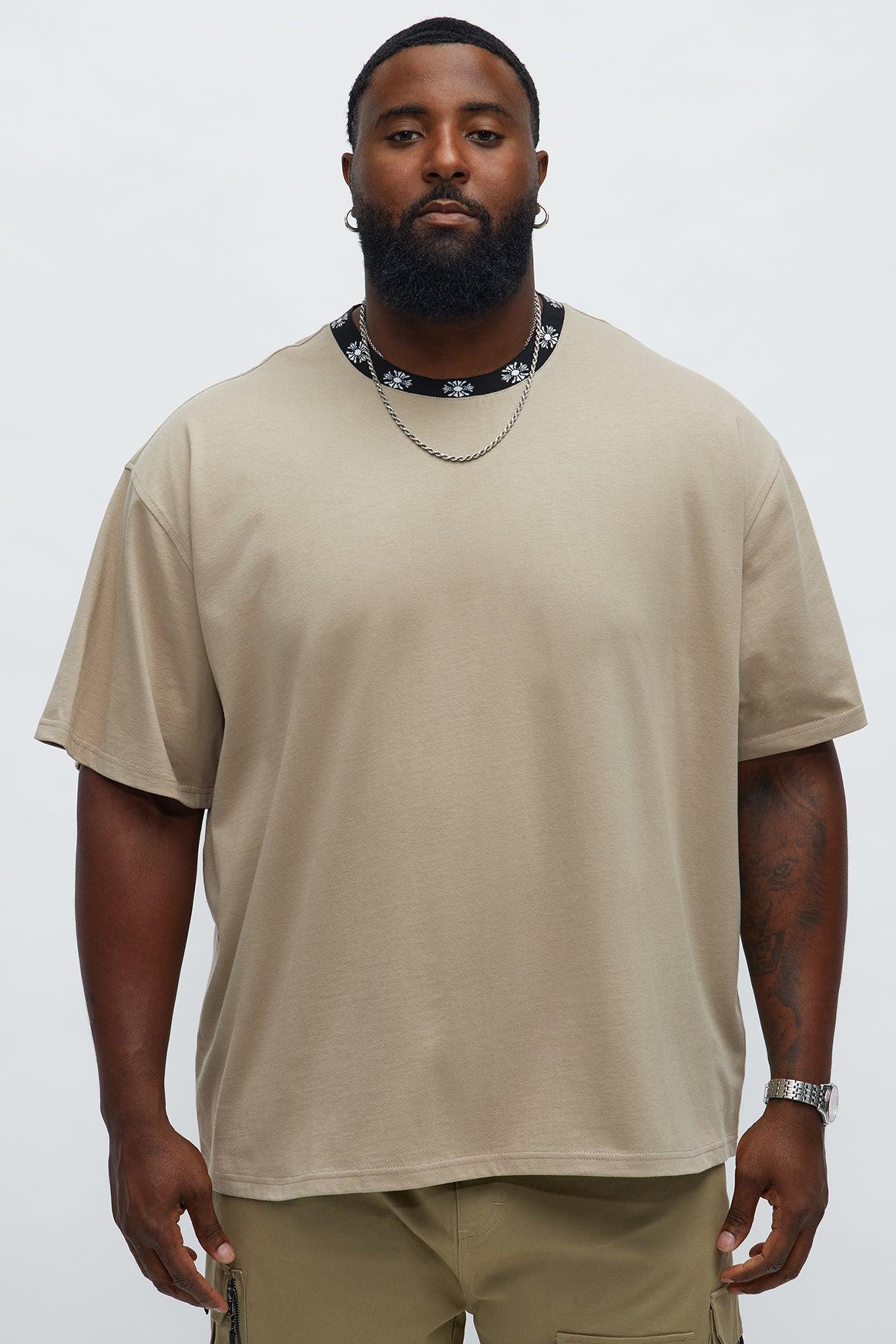 Short Sleeve Cross Collar Graphic - Stone Product Image
