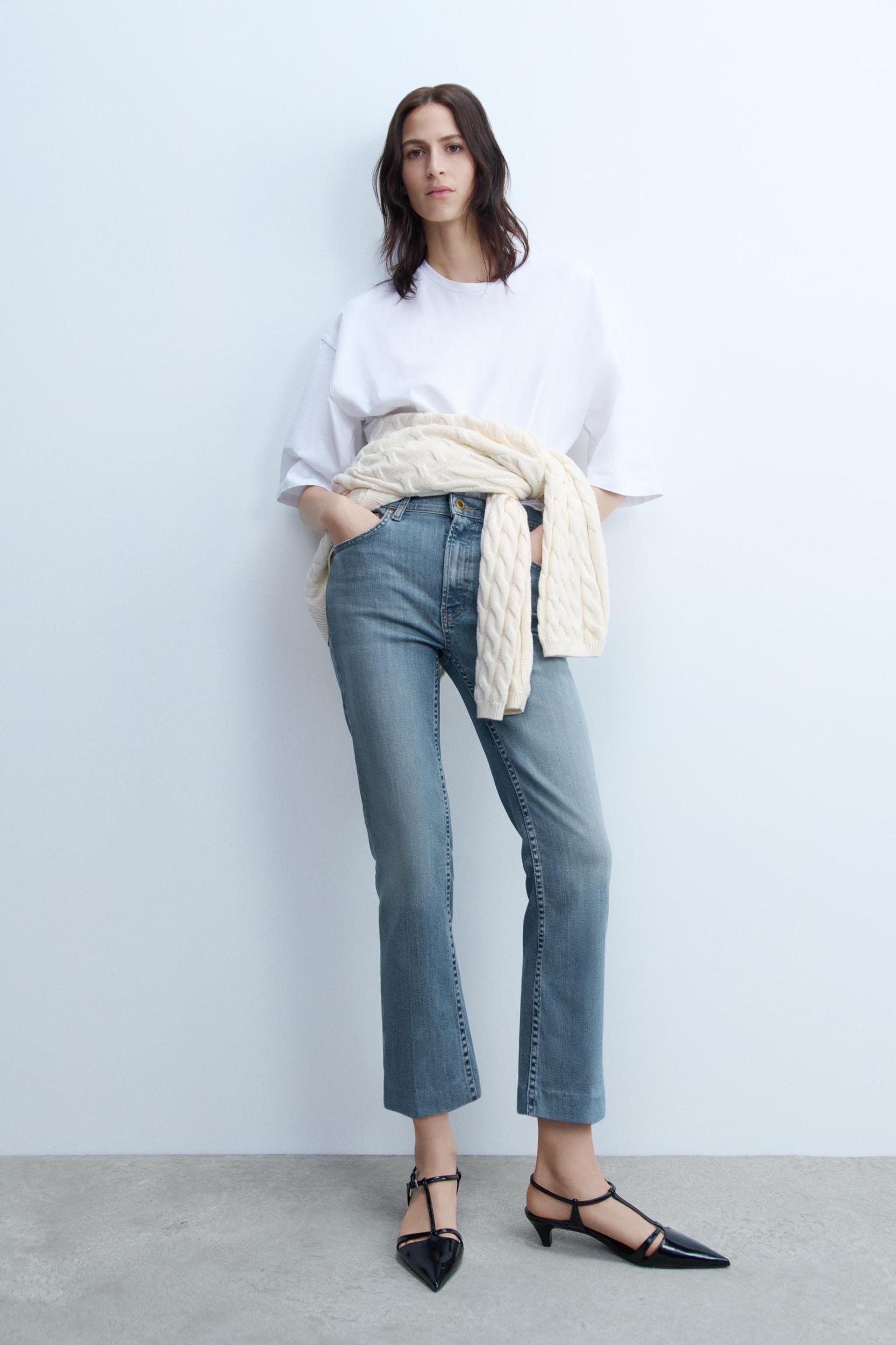 ZW COLLECTION HIGH WAIST CROPPED BOOTCUT JEANS Product Image