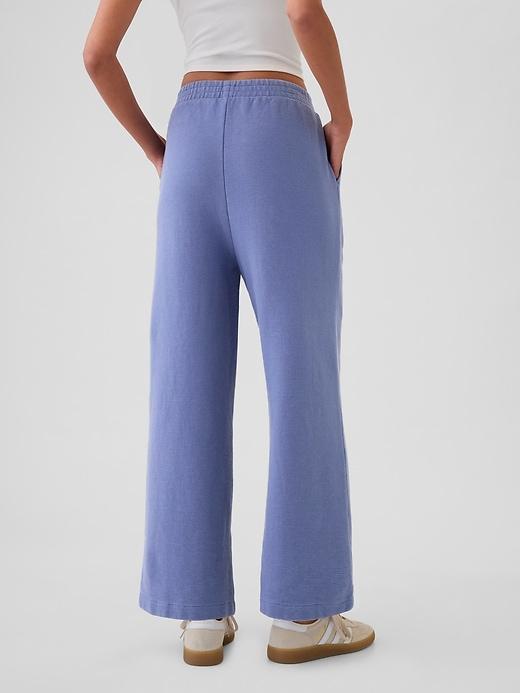 Textured Wide-Leg Ankle Sweatpants Product Image