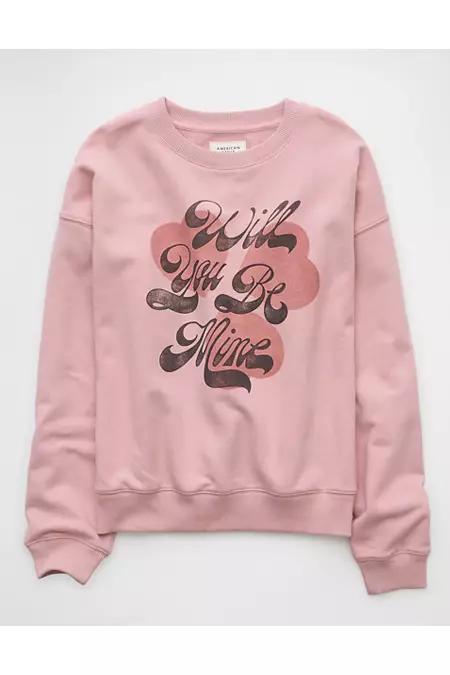 AE Valentines Day Graphic Relaxed Crew Neck Sweatshirt Women's Product Image
