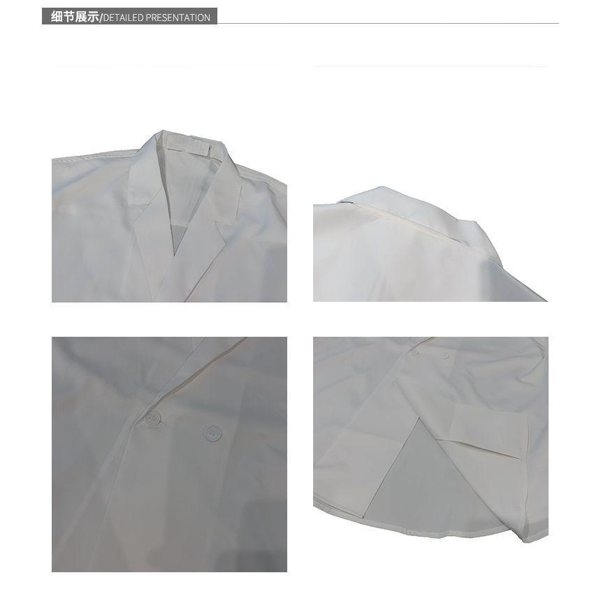 Lapel Collar Plain Double-Breasted Shirt (Various Designs) Product Image