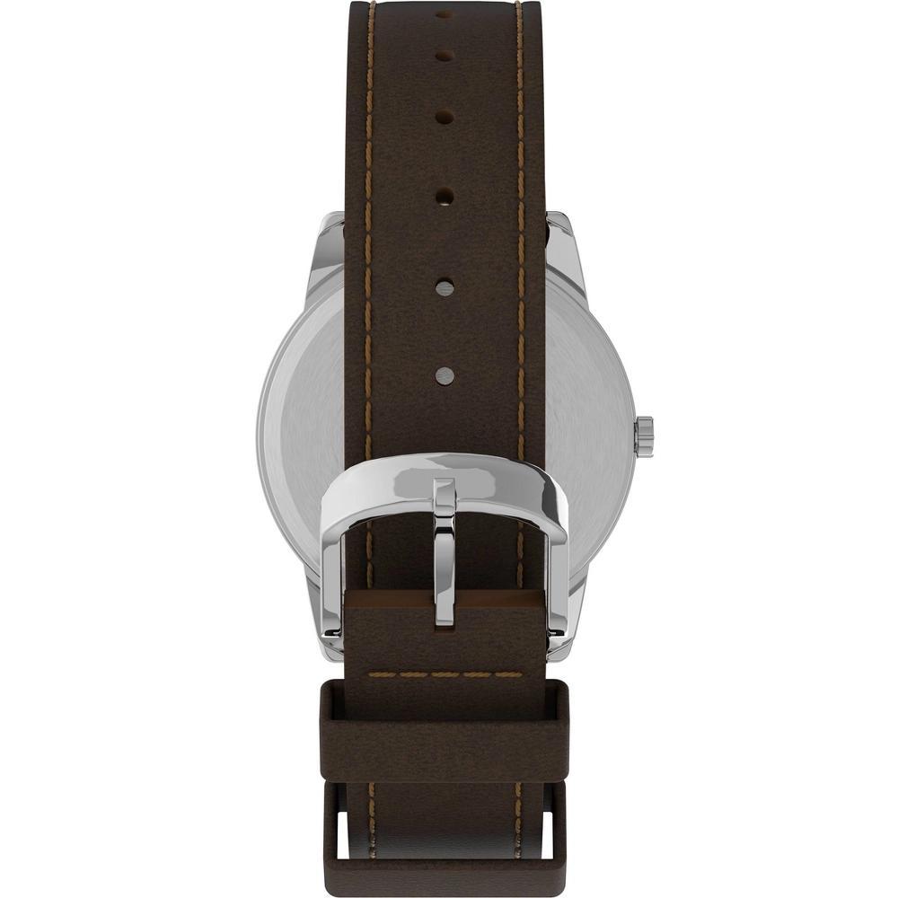 Mens Timex Easy Reader Watch with Leather Strap - Silver T20041JT Product Image