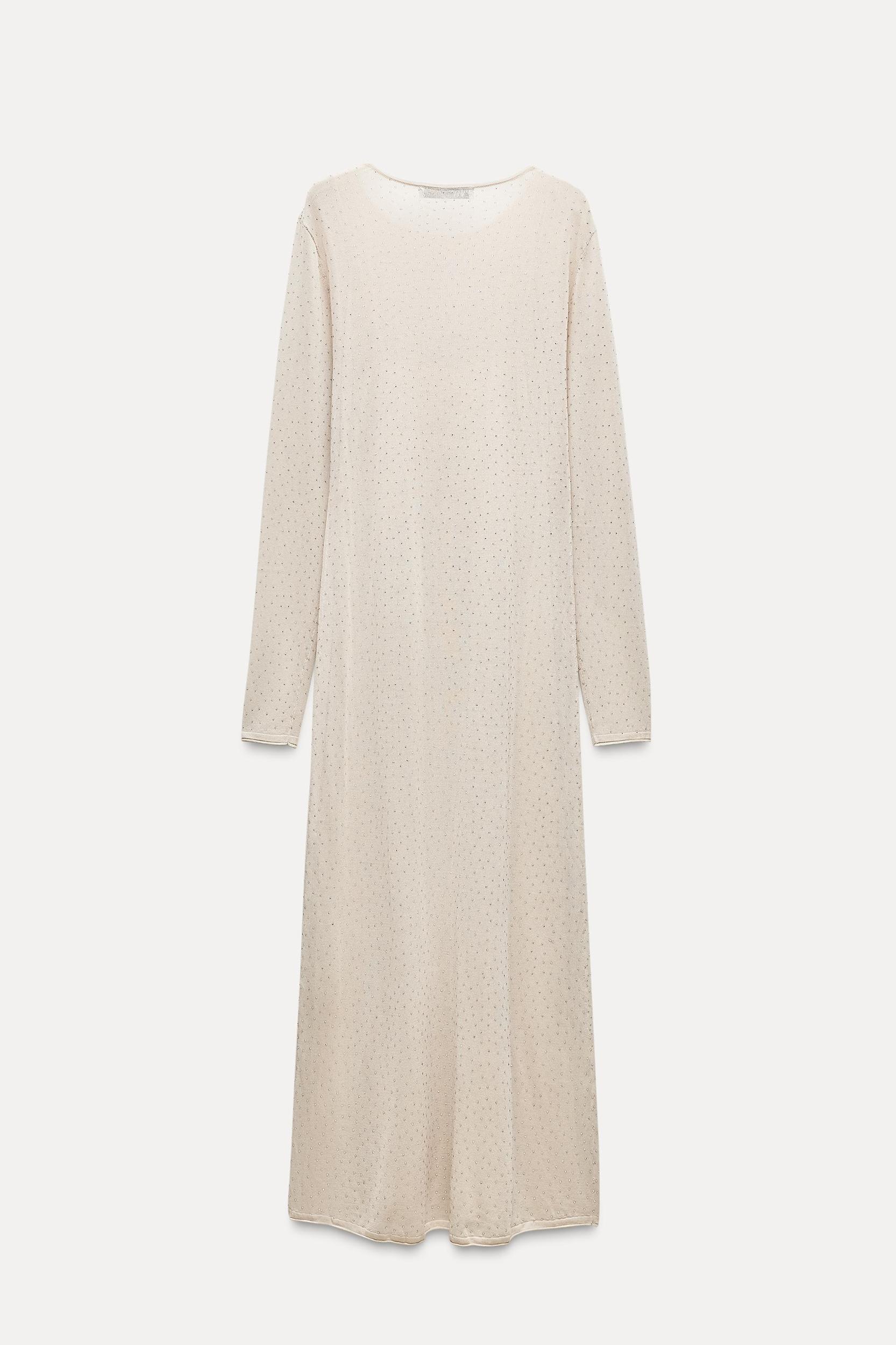 LONG SHINY KNIT DRESS Product Image