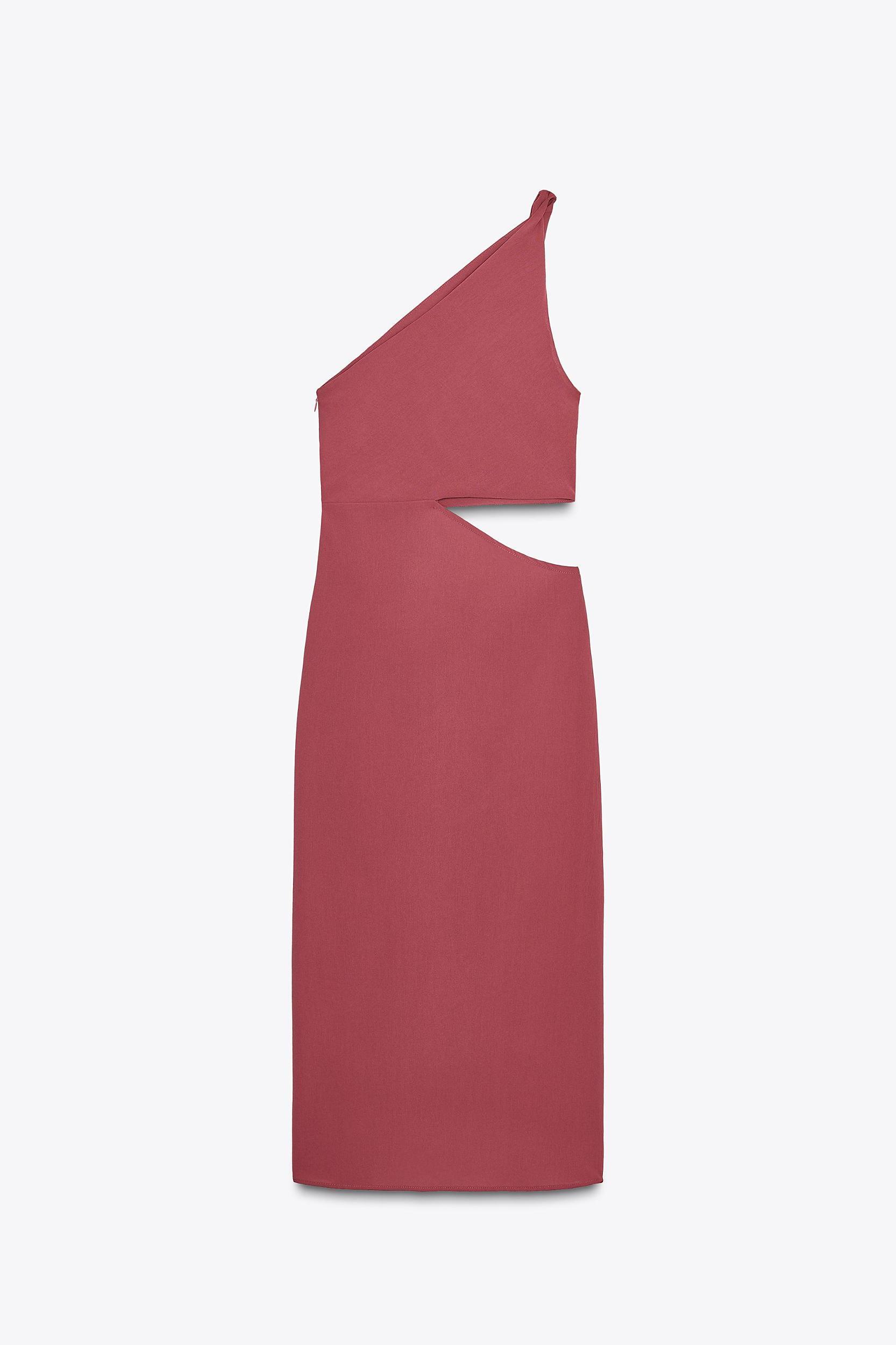 ASYMMETRIC MIDI DRESS WITH APPLIQUÉ Product Image