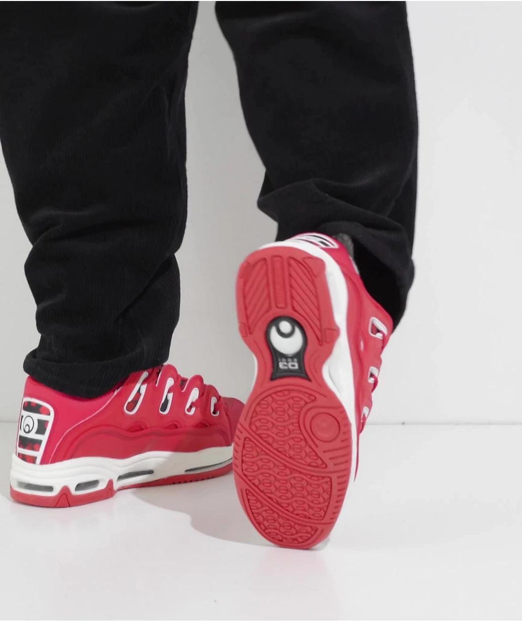Osiris D3 2001 Red & Rizing Sun Skate Shoes Product Image