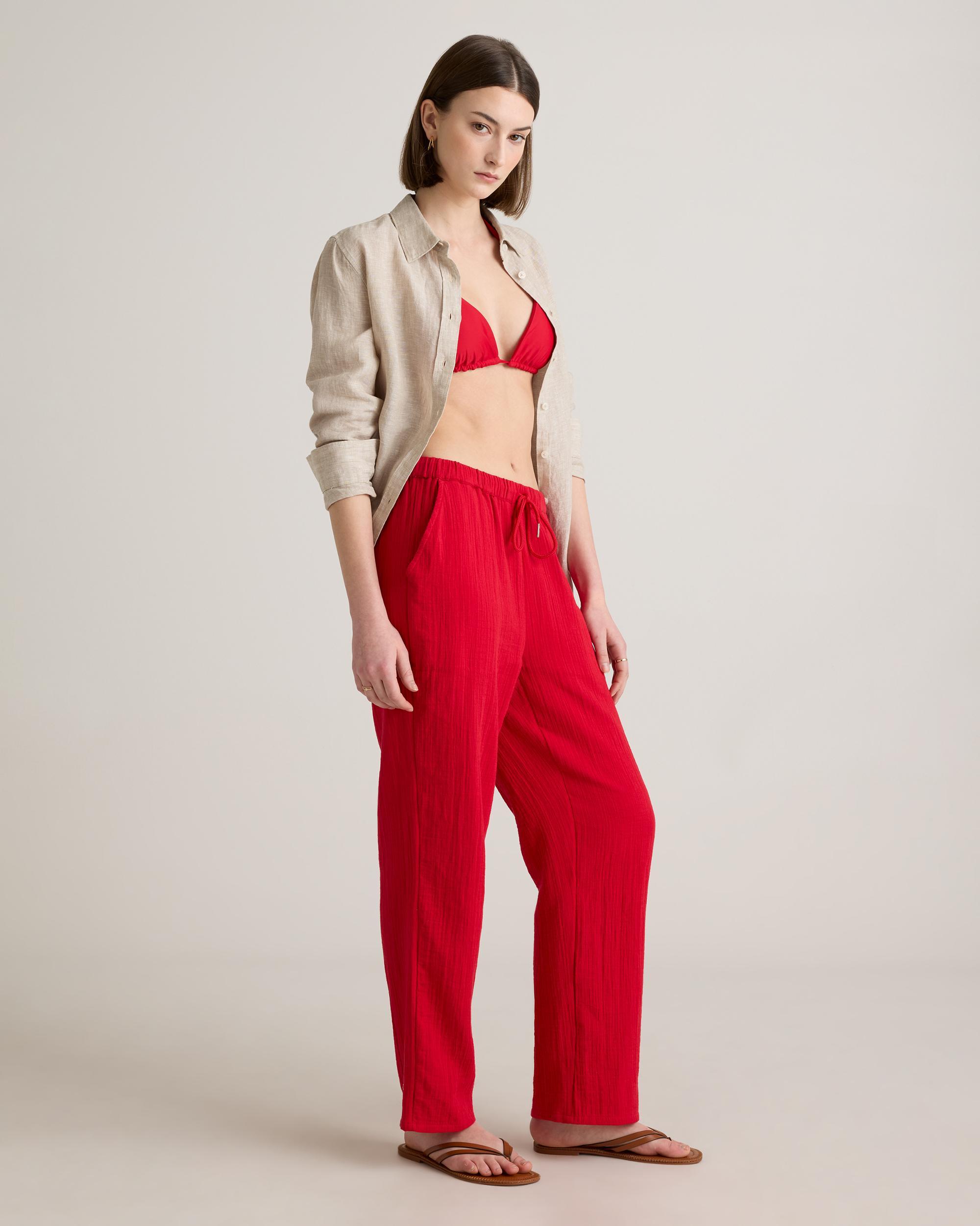 Quince | Women's Gauze Straight Leg Pants Size XS, Organic Cotton Product Image