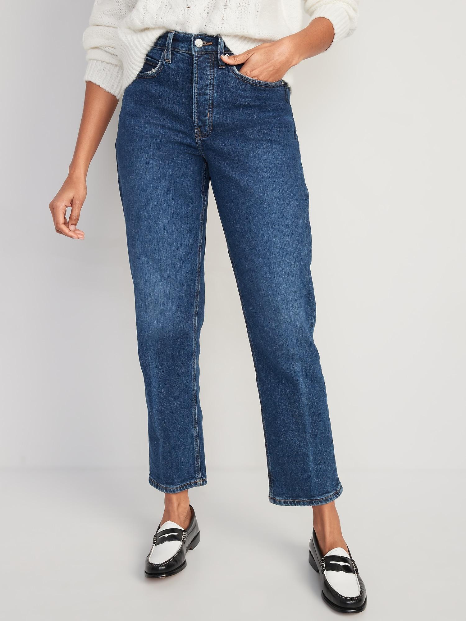 Curvy Extra High-Waisted Button-Fly Straight Jeans Product Image
