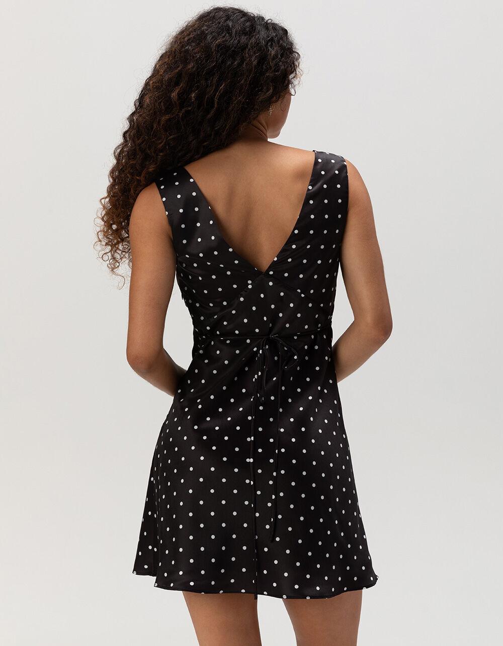 COTTON CANDY LA Womens Polka Dot Slip Dress - BLACK Product Image