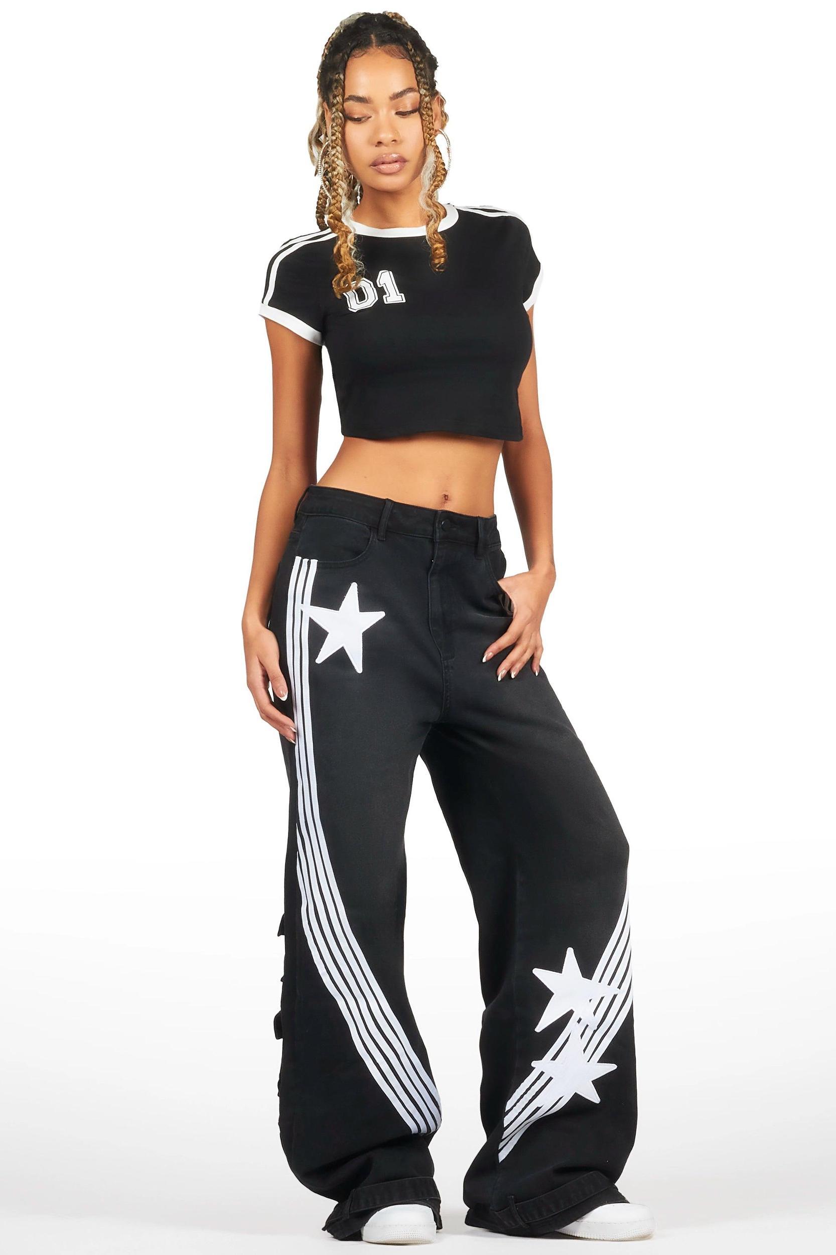 Jeanine Black Crop T-Shirt Female Product Image